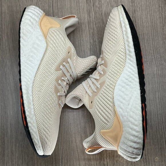 Adidas Shoes Mens 7.5 Alphaboost Ecru Tint 'Glow Orange' Running Sneakers G28565 - Picture 9 of 12